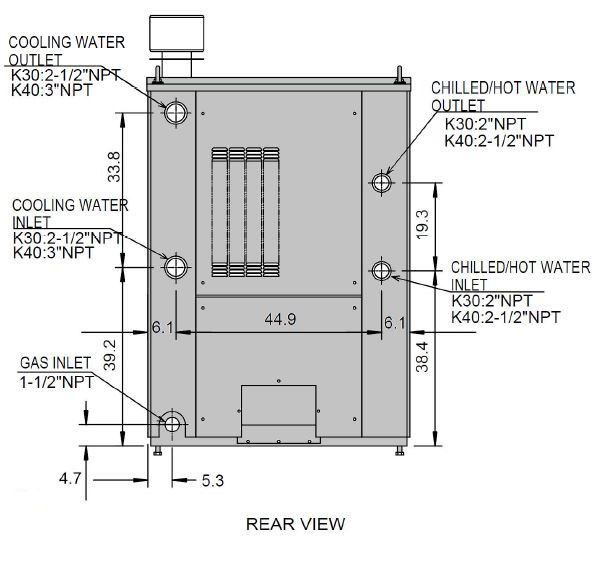 Gas Fired Double-Effect Chiller-Heaters CH-K30/CH-K40 rear view
